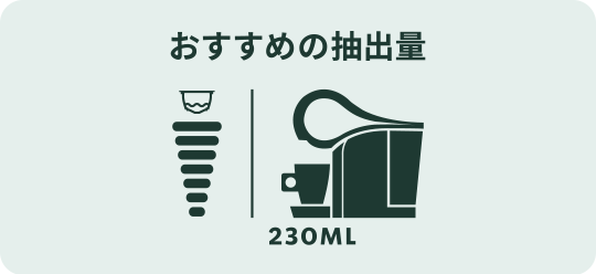 おすすめの抽出量230ML
