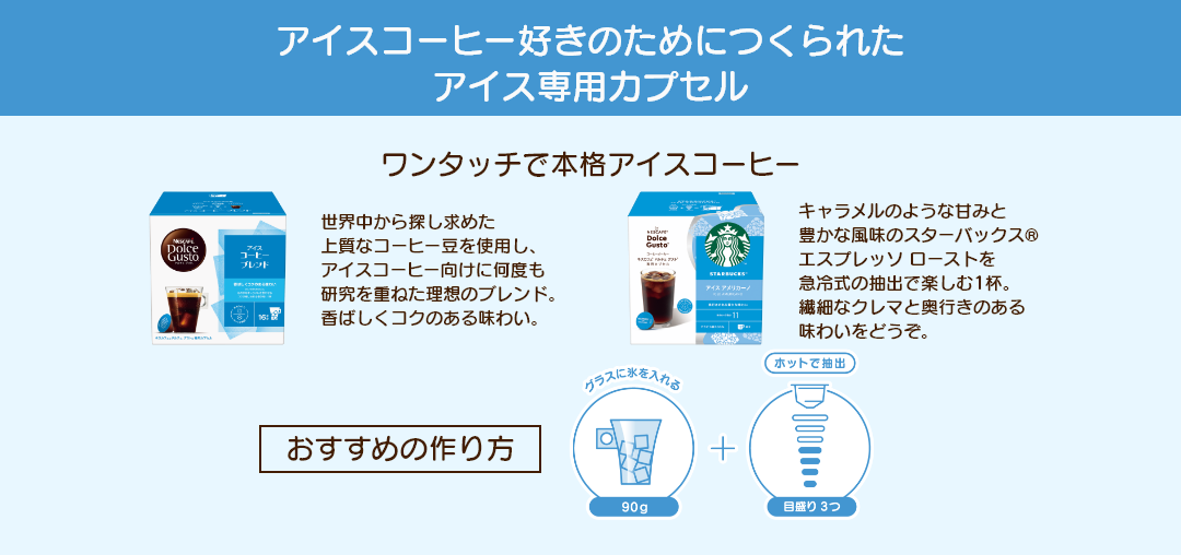 アイスコーヒー好きのためにつくられたアイス専用カプセル
