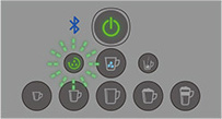 電源ボタンが緑色点灯し、クリーニングボタンが点滅