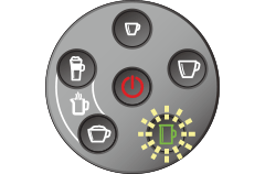 マグサイズボタンが緑点滅、電源ボタンが赤点灯の場合