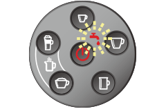 給水お知らせランプが赤点滅、電源ボタンが赤点灯の場合
