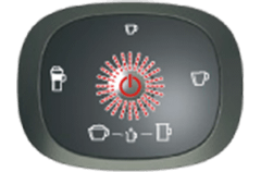 エラー(7) 全てのメニュー表示が消灯、電源ボタンが早い赤色点滅（一秒に約3回）