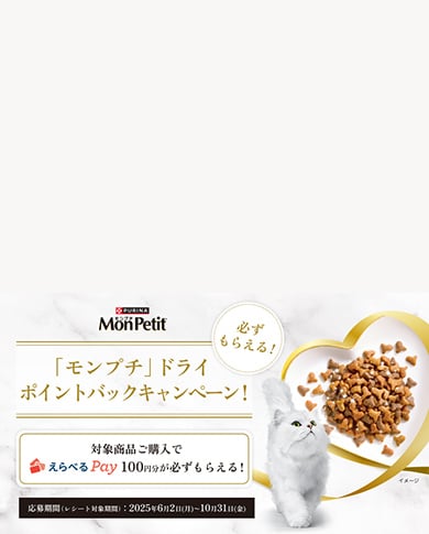 必ずもらえる！「モンプチ」ドライ ポイントバックキャンペーン実施中
