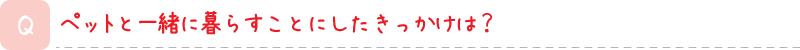 ペットと一緒に暮らすことにしたきっかけは？