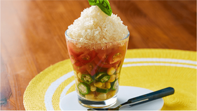 夏野菜スープ 　氷のコンソメ仕立て