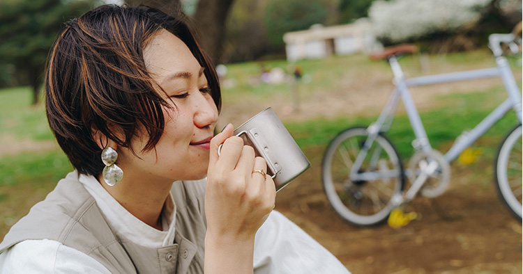 開放的な野外で飲むコーヒーは一味違う。