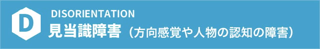 DISORIENTATION 見当識障害