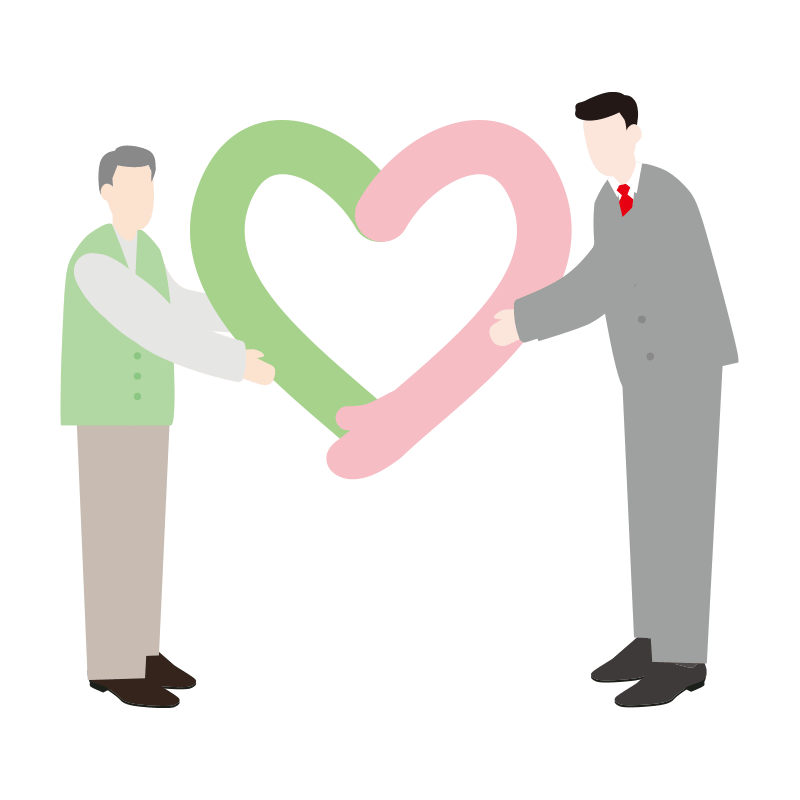 イラスト：支え合う2人