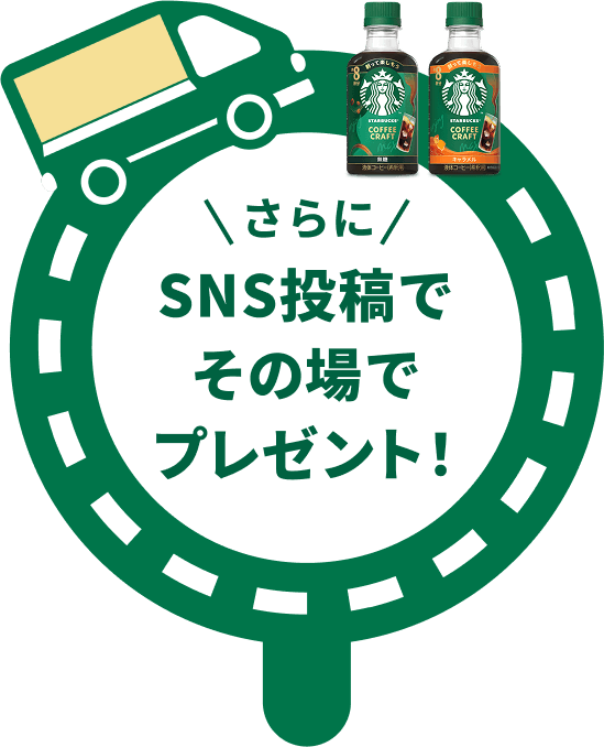 SNS投稿でその場でプレゼント