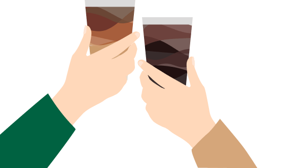お気に入りの一杯を楽しむイメージ