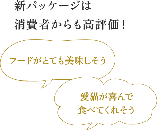 新パッケージは消費者からも高評価！「フードがとても美味しそう」「愛猫が喜んで食べてくれそう」