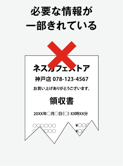 必要な情報が一部きれている