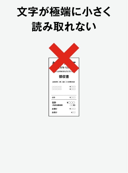 文字が極端に小さく読み取れない