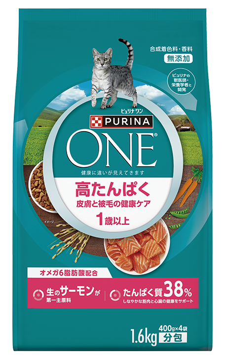 高たんぱく 皮膚と被毛の健康ケア サーモン｜ピュリナ ワン キャット