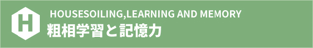 HOUSESOILING,LEARNING AND MEMORY 粗相学習と記憶力