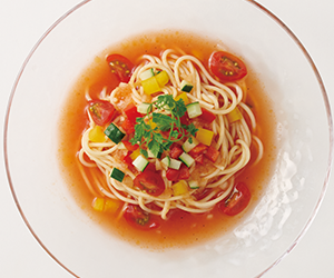 冷製トマトスープパスタ